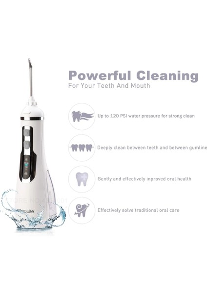 Siyah Stil Waterpulse V500 Taşınabilir Oral Irrigator Diş Flosser Akülü Diş Irrigator Jet 4 Modu Su Geçirmez Diş Temizleyici (Yurt Dışından) modelleri