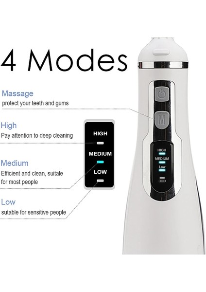 Siyah Stil Waterpulse V500 Taşınabilir Oral Irrigator Diş Flosser Akülü Diş Irrigator Jet 4 Modu Su Geçirmez Diş Temizleyici (Yurt Dışından) fırsatları