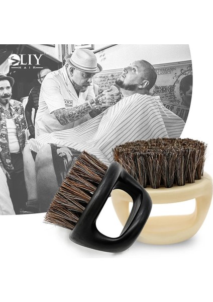 No.1 Stili Halka Tasarım At Kıl Erkek Tıraş Fırçası Plastik Taşınabilir Berber Sakal Fırçaları Salon Yüz Temizleme Jilet Fırçası (Yurt Dışından)