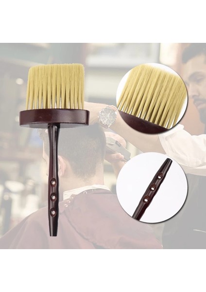 Fırça Stili Profesyonel Berber Saç Kesme Boyun Silgi Fırçası Salon Kırık Süpürme Temizleme Ahşap Saplı Saç Fırçası Aracı (Yurt Dışından)