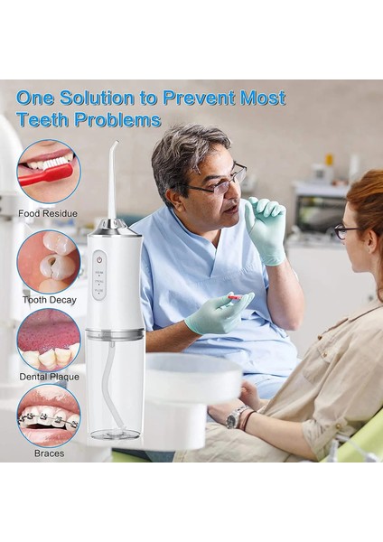 Beyaz Stil Oral Irrigator Taşınabilir Diş Su Flosser USB Şarj Edilebilir Su Jeti Ipi Kürdan 4 Jet Tml 3 Mod Ipxrpm (Yurt Dışından)