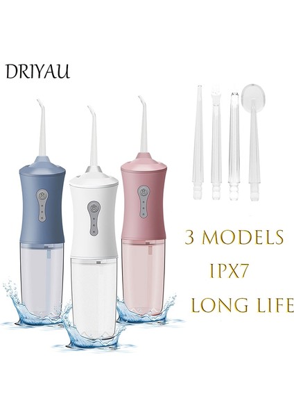 Mavi Stil Driyau 4 Temiz Meme Su Flosser Taşınabilir Oral Irrigator Jet USB Şarj Edilebilir Su Geçirmez Irrigator Diş Ev Aletleri (Yurt Dışından)
