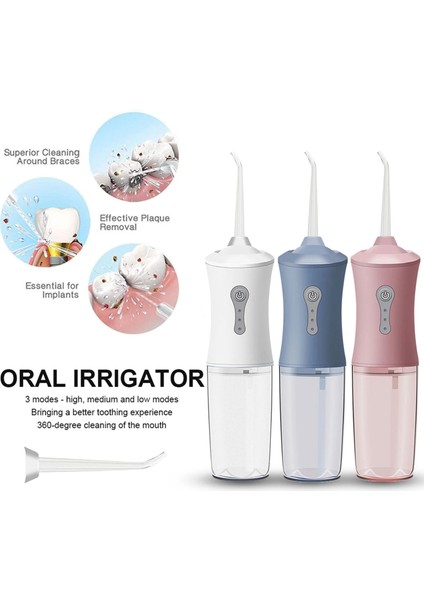 Mavi Stil Driyau 4 Temiz Meme Su Flosser Taşınabilir Oral Irrigator Jet USB Şarj Edilebilir Su Geçirmez Irrigator Diş Ev Aletleri (Yurt Dışından)