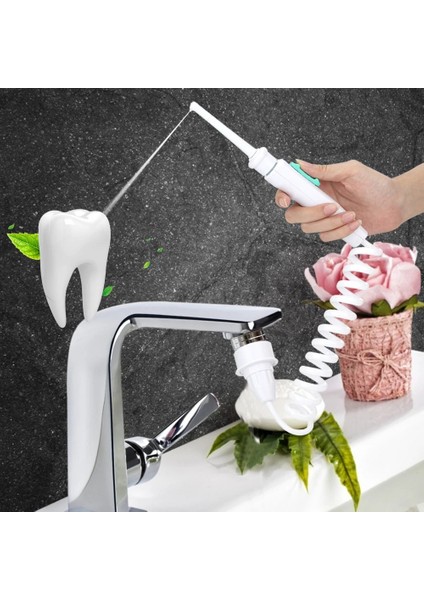 Diş Fırçası Stili Taşınabilir Diş Diş Duşu Oral Irrigator Musluk Jet Kürdan Diş Temizleme Beyazlatma Araçları Püskürtme Memesi Diş Fırçası (Yurt Dışından)