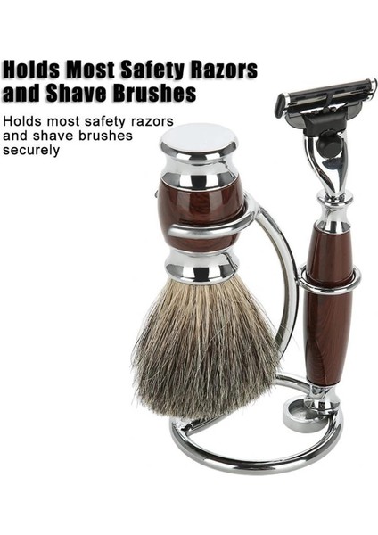Gri Tarzı Erkek Tıraş Alet Seti Paslanmaz Çelik Jilet Tutucu ve Fırça Tutucu Temizleme Sakal (Yurt Dışından) fiyatları