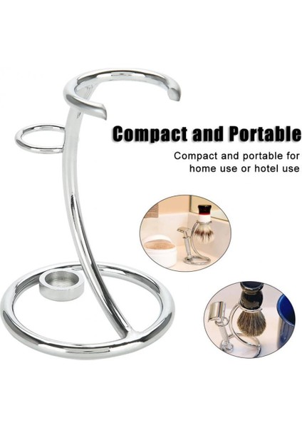 Gri Tarzı Erkek Tıraş Alet Seti Paslanmaz Çelik Jilet Tutucu ve Fırça Tutucu Temizleme Sakal (Yurt Dışından) fırsatları