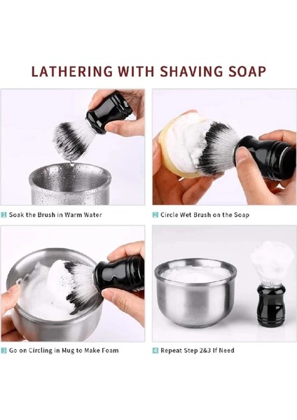 Fırça Stili 22MM Sentetik Porsuk Tıraş Fırçası Siyah Tutucu Standı 2ın1 Reçine Saplı Köpük Fırça Seti Erkekler Için Yakın Islak Tıraş (Yurt Dışından)