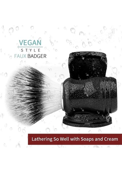 Fırça Stili 22MM Sentetik Porsuk Tıraş Fırçası Siyah Tutucu Standı 2ın1 Reçine Saplı Köpük Fırça Seti Erkekler Için Yakın Islak Tıraş (Yurt Dışından)