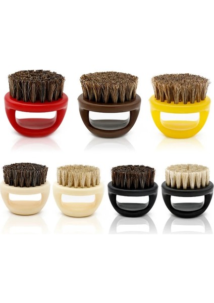 Beyaz-Siyahsaç Stili Halka Tasarım At Kıl Erkek Tıraş Fırçası Plastik Taşınabilir Berber Sakal Fırçaları Salon Yüz Temizleme Jilet Fırçası (Yurt Dışından)