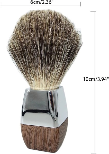 Magyfosia Saf Porsuk Saç Düğümü, Ahşap Tahıl ve Çinko Alaşımından Reçine Saplı Erkekler Için Vintage El Yapımı Tıraş Fırçası (Yurt Dışından)
