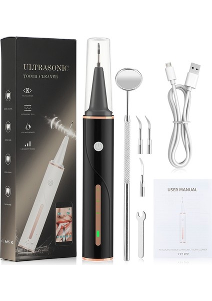 V01PRO Tarzı Diş Diş Beyazlatma Elektrikli Ultrasonik Diş Temizleyici Çay Duman Lekeleri Diş Taşı Tartar Kaldırma Görsel (Yurt Dışından)