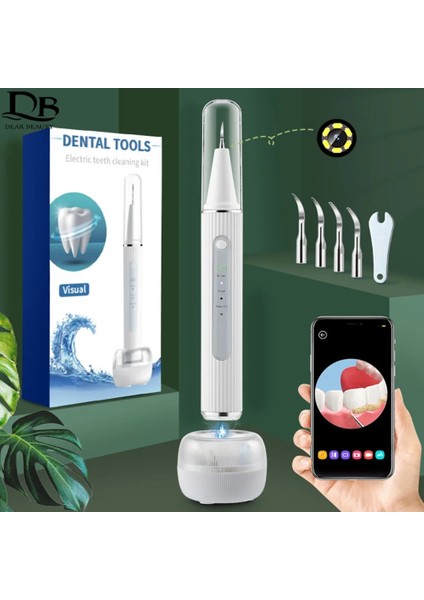 Görsel Ultrasonik Irrigator Diş Ölçekleyici Matematik Oral Tartar Diş Leke Çıkarıcı 3 Mod Diş Beyazlatma Cihazı USB Şarj (Yurt Dışından)