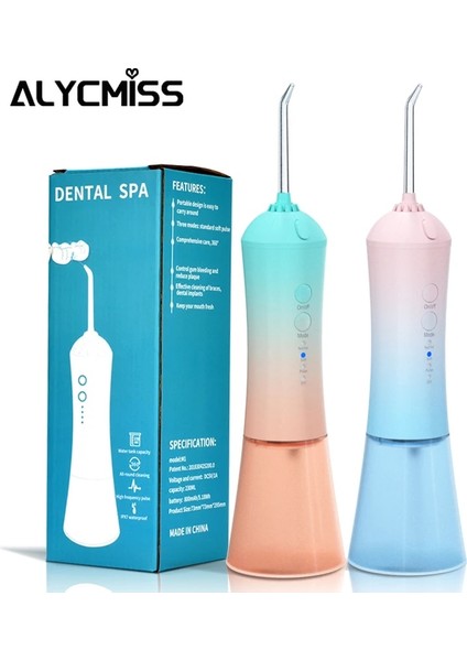 Beyaz Stil Akülü Su Diş Ipi Oral Irrigator Diş Diş Temizleyici Degrade Renk Su Kürdan Diş Jet Parantez Temizleme 230 ml (Yurt Dışından)