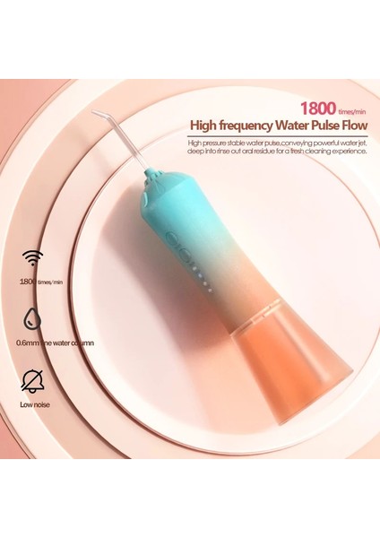 Beyaz Stil Akülü Su Diş Ipi Oral Irrigator Diş Diş Temizleyici Degrade Renk Su Kürdan Diş Jet Parantez Temizleme 230 ml (Yurt Dışından)