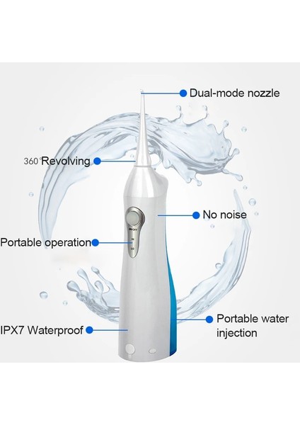 Pembe Tarzı Elektrikli Oral Irrigator Taşınabilir Değiştirilebilir Diş Ölçekleyici Diş Pensesinde Diş Pensesinde Su 150 ml Tankı 360 Döner Nozullar (Yurt Dışından)