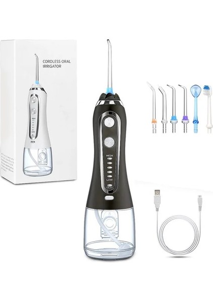Siyah Stil 5 Mod Oral Irrigator Taşınabilir Diş Ipi USB Şarj Edilebilir Diş Duşu Jet Irrigator Diş Diş Temizleyici + Çanta Hediyeler Için (Yurt Dışından)