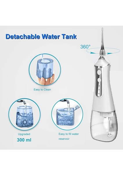 Kahverengi Tarzı Şarj Edilebilir Diş Duşu Taşınabilir Ağız Duşu Diş Su Jeti Temizleyici Diş Ipi Makinesi Brace Bakımı Için 300ML (Yurt Dışından) fiyatları
