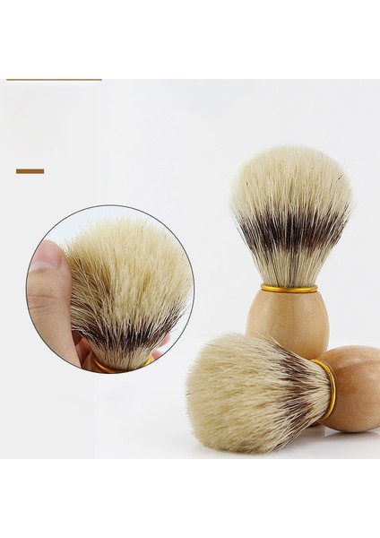 1 Adet Erkekler Tıraş Sakal Fırçası Porsuk Saç Tıraş Ahşap Saplı Yüz Temizleme Cihazı Yüksek Pro Salon Aracı Jilet Fırçası (Yurt Dışından)