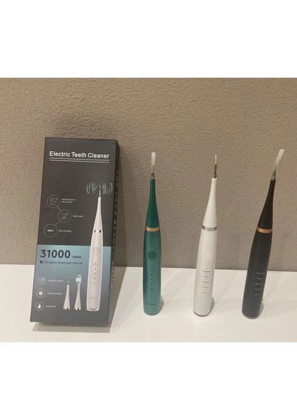 Siyah Stil Yeni Ultrasonik Elektrikli Diş Taşı Temizleme Ağız Bakımı Ev Aletleri Diş Temizleyici ve Beyazlatma Diş Fırçası Kafası USB Şarj (Yurt Dışından)