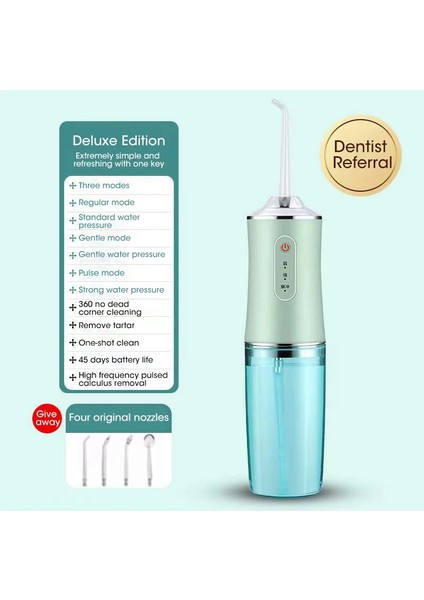 Yeşil Stil Güçlü Diş Su Jeti Pensesinde Ağız Yıkama Makinesi Taşınabilir Oral Irrigator Diş Beyazlatma Diş Temizleme Sağlık (Yurt Dışından)