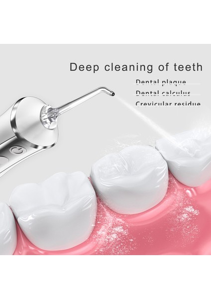 Beyaz Stil Taşınabilir Oral Irrigator Diş Duşu Diş Su Jeti Araçları Pick Temizleme Diş 300ML 5 Nozullar Ağız Yıkama Makinesi Ipi (Yurt Dışından)