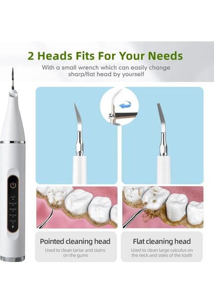 Beyaz Stil 7-In-1 Gerçek Ultrasonik Diş Temizleyici 5 Model Sonic Diş Temizleyici Tartar Plak Diş Taşı Sökücü Ağız Bakımı Diş Beyazlatma Aracı (Yurt Dışından)