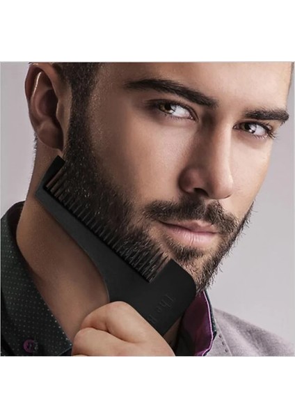 04-Kırmızı Tarzı Erkeklere Özel En Çok Satan Model Set Yüksek Li Salon Bıyık Sakal Şablonu Sakal Stili Tarak Bakımı Için Tıraş (Yurt Dışından)