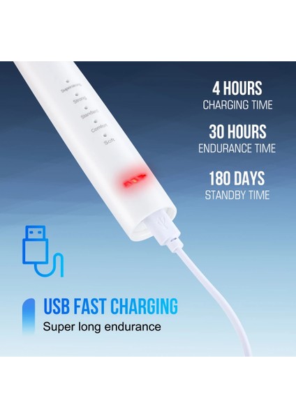 Kırmızı Stil Ultrasonik Elektrikli Diş Taşı Sökücü + Çocuklar Elektrikli Diş Fırçası Seti USB Beyazlatma Ölçekleyici Diş Tartar Sökücü Ağız Bakımı (Yurt Dışından)