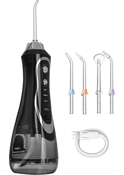 Siyah Stil Taşınabilir Oral Irrigators Diş Su Flosser Su Jeti Ipi Kürdan 4 Ağız Yıkama Makinesi Diş Beyazlatma Için 3 Mod (Yurt Dışından)