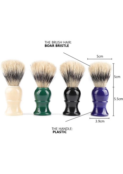 Yeşil Stil Renkli Erkekler Tıraş Sakal Fırçası Porsuk Saç Tıraş Kolu Yüz Temizleme Cihazı Yüksek Pro Salon Aracı Jilet Fırçası (Yurt Dışından)