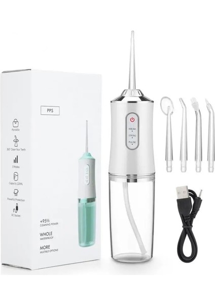 No.2 Tarzı Oral Irrigator Taşınabilir Su Flosser USB Şarj Edilebilir Su Jeti Ipi Kürdan 4 Jet Tml 3 Mod Ipxrpm (Yurt Dışından)