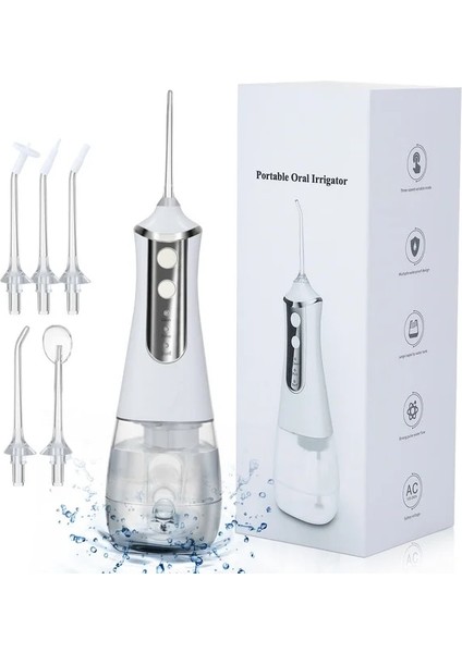 Beyaz Stil Drıyau Taşınabilir Oral Irrigator Diş Duşu Diş Jet Araçları Seçim Temizleme Diş 350 ml 5 Nozullar Ağız Yıkama Makinesi Ipi (Yurt Dışından)