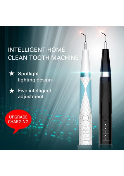 Mavi Stil 5 Mod Taşınabilir Ultrasonik Elektrikli Diş Ölçekleyici USB Diş Taşı Sökücü Diş Beyazlatma Diş Lekeleri Tartar Plak Kaldırma (Yurt Dışından)