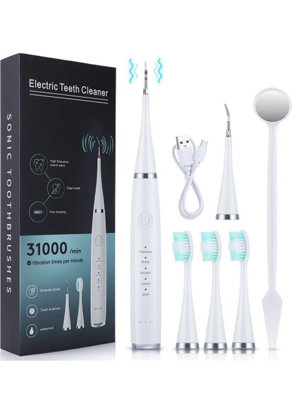 Mavi Stil Elektrikli Diş Temizleyici 6 In 1 Elektrikli Diş Fırçası Seti Taşınabilir Diş Taşlarının Çıkarılması Kirin Temizlenmesi Diş Hijyenisti Ev (Yurt Dışından) indirimleri