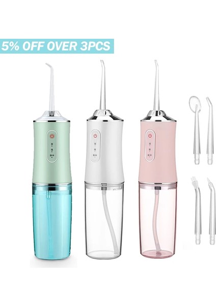 Beyaz Stil 220ML Irrigator Diş Diş Duşu Diş Temizleyici Su Toplama Diş Beyazlatma Su Geçirmez Şarj Edilebilir Akülü Ağız Diş Bakımı (Yurt Dışından)
