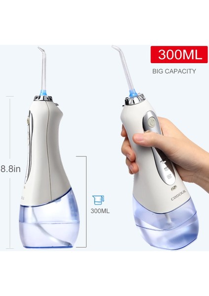 OR01 Stili Cosoul Oral Irrigator Diş Diş Duşu 300 ml Büyük Kapasiteli Akülü Taşınabilir Diş Temizleyici Profesyonel Su Jeti Ev Kullanımı (Yurt Dışından)