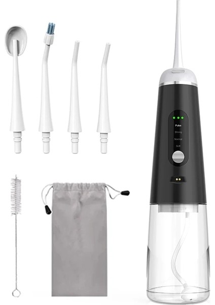 Siyah Stil 4 Mod Oral Irrigator Diş Su Jeti Pensesinde USB Şarj Edilebilir Taşınabilir Su Ipliği Diş Beyazlatma Için 350ML Diş Ipi (Yurt Dışından)