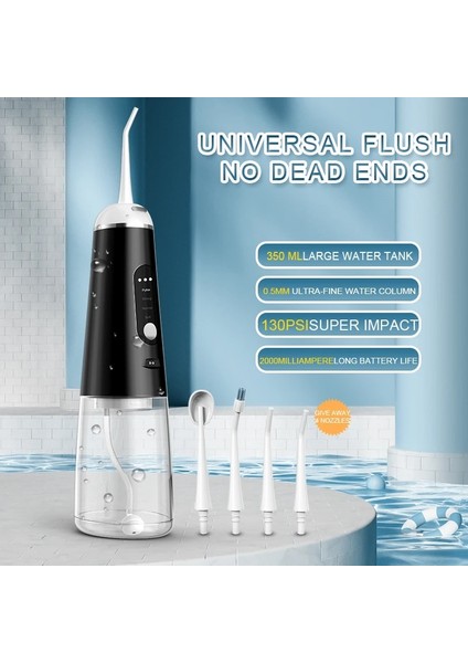 Siyah Stil 4 Mod Oral Irrigator Diş Su Jeti Pensesinde USB Şarj Edilebilir Taşınabilir Su Ipliği Diş Beyazlatma Için 350ML Diş Ipi (Yurt Dışından) fırsatları