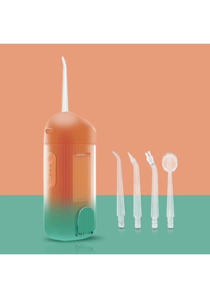 Turuncu Tarzı Taşınabilir Oral Irrigator Şarj Edilebilir Diş Duşu Akülü Diş Temizleyici 240 ml Su Ipliği Dişler Için Su Geçirmez 4 Jet ile (Yurt Dışından)