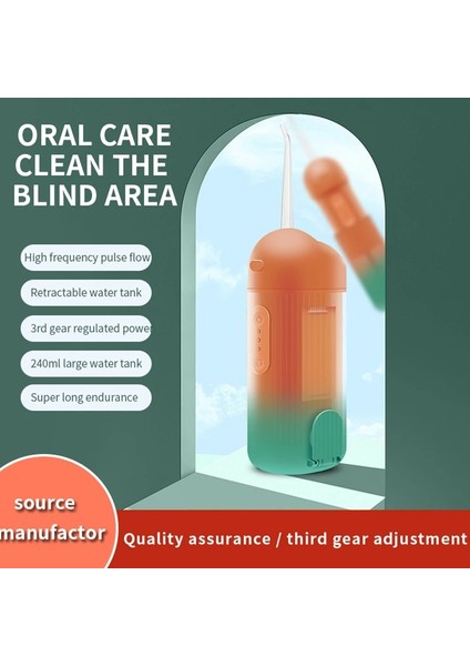 Mor Tarzı Taşınabilir Oral Irrigator Şarj Edilebilir Diş Duşu Akülü Diş Temizleyici 240 ml Su Ipliği Dişler Için Su Geçirmez 4 Jet ile (Yurt Dışından)