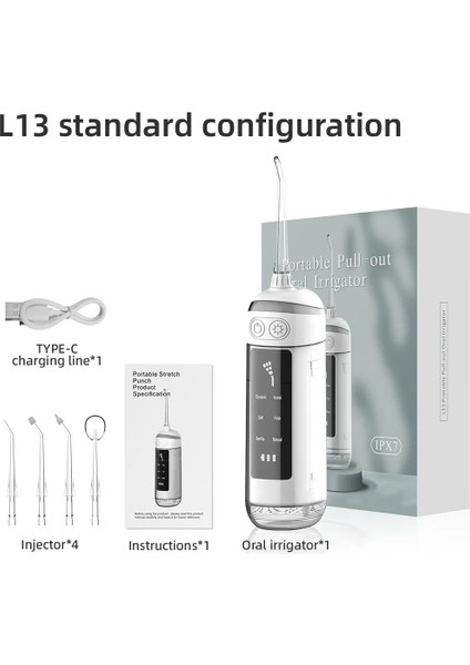Beyaz Stil Taşınabilir Oral Irrigator 6 Modu Diş Duşu Diş Su Jeti Araçları Seçim Temizleme Diş 180 ml Ağız Yıkama Makinesi Ipi (Yurt Dışından)