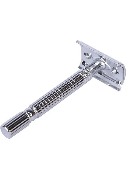 Gümüş Tarzı Manuel Tıraş Makinesi Erkekler Için El Jilet Tutucu Metal Tıraş Makinesi Kutusu Bıçaklı Çift Katmanlı Bıçak Hiçbir Cilt Hasarı Kapalı Kesici Kafa (Yurt Dışından)
