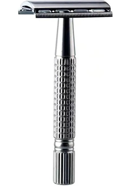 Gümüş Tarzı Manuel Tıraş Makinesi Erkekler Için El Jilet Tutucu Metal Tıraş Makinesi Kutusu Bıçaklı Çift Katmanlı Bıçak Hiçbir Cilt Hasarı Kapalı Kesici Kafa (Yurt Dışından)