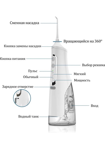 Beyaz Stil Oral Irrigator USB Şarj Edilebilir Diş Duşu Taşınabilir Diş Su Jeti 310 ml Su Deposu Ipx7 Su Geçirmez Diş Temizleyici Seyahat (Yurt Dışından) modelleri