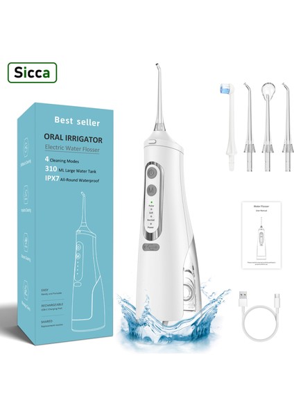 Beyaz Stil Oral Irrigator USB Şarj Edilebilir Diş Duşu Taşınabilir Diş Su Jeti 310 ml Su Deposu Ipx7 Su Geçirmez Diş Temizleyici Seyahat (Yurt Dışından) indirimleri