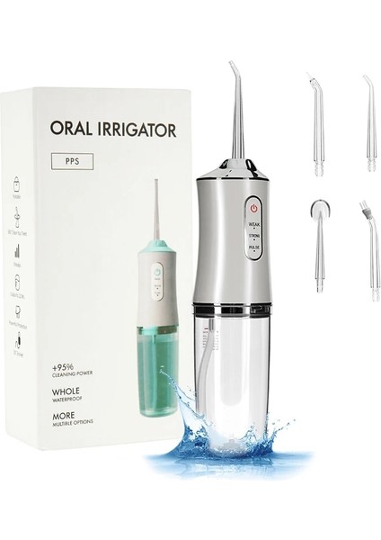 Beyaz Kutu Stili Su Geçirmez Oral Irrigator Diş Su Jeti Su Flosser USB Şarj Edilebilir Diş Duşunda 220 ml Su Deposu Taşınabilir Diş Temizleyici (Yurt Dışından)