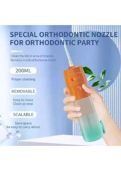 Turuncu Tarzı Taşınabilir Teleskopik Akıllı Elektrikli Diş Irrigator Su Diş Pensesinde Oral Irrigator Diş Temizleme ve Diş Beyazlatma (Yurt Dışından) modelleri