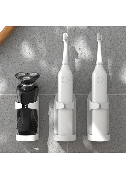 Siyah Stil Diş Fırçası Standı Raf Organizatör Elektrikli Tıraş Makinesi Tıraş Makinesi Duvara Monte Tutucu Yerden Tasarruf Sağlayan Depolama Tutucu Banyo Aksesuarları Yeni (Yurt Dışından) modelleri
