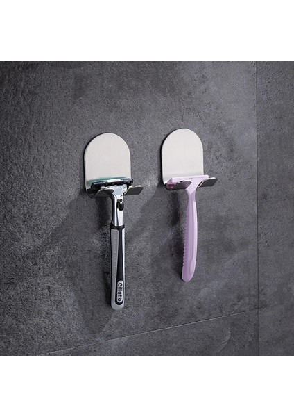 Bir Stil Banyo Paslanmaz Çelik Jilet Tutucu Depolama Kanca Duvar Erkekler Tıraş Tıraş Makinesi Raf Yumruk Ücretsiz Jilet Raf Aksesuarları Organizasyonu (Yurt Dışından) modelleri