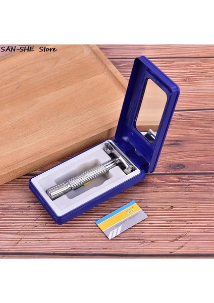 Erkek Geleneksel Çift Kenar Krom Islak Tıraş Güvenlik Jilet Manuel Raz Blade +1 Profesyonel Seyahat Çantası Sakal Saç Bakımı (Yurt Dışından) modelleri